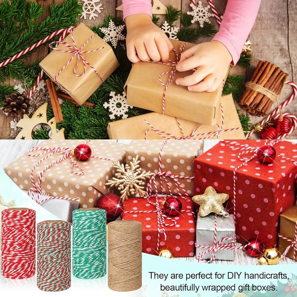 Eco-Friendly 4 Rolls of Jute & Cotton Twine: Ideal for Holiday DIY Projects - Picture 5 of 7